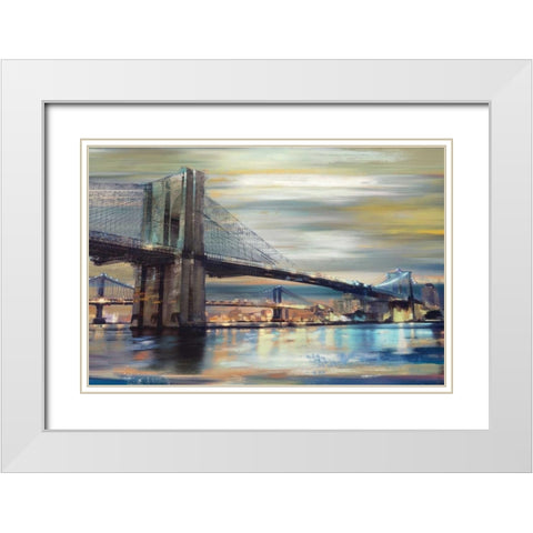 Twilight Crossing White Modern Wood Framed Art Print with Double Matting by Fontaine, Drako