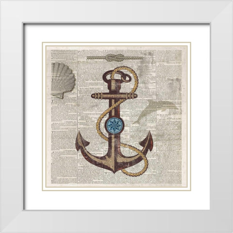 Nautical Collection I - Mini White Modern Wood Framed Art Print with Double Matting by Fontaine, Drako