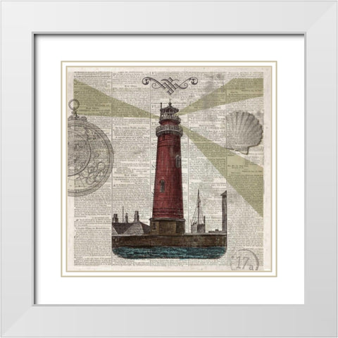 Nautical Collection II - Mini White Modern Wood Framed Art Print with Double Matting by Fontaine, Drako
