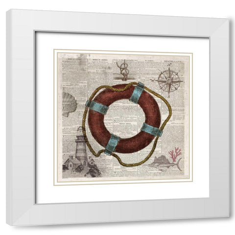 Nautical Collection IV - Mini White Modern Wood Framed Art Print with Double Matting by Fontaine, Drako