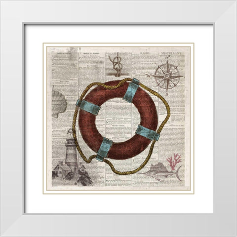 Nautical Collection IV - Mini White Modern Wood Framed Art Print with Double Matting by Fontaine, Drako