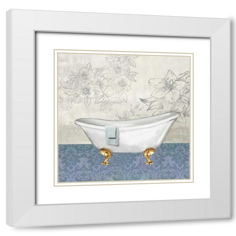Garden Bath I - Mini White Modern Wood Framed Art Print with Double Matting by Fontaine, Drako