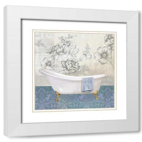 Garden Bath II - Mini White Modern Wood Framed Art Print with Double Matting by Fontaine, Drako