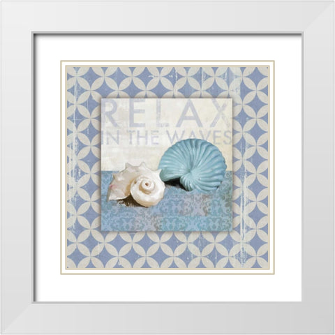 Shell Geo I - Mini White Modern Wood Framed Art Print with Double Matting by Fontaine, Drako