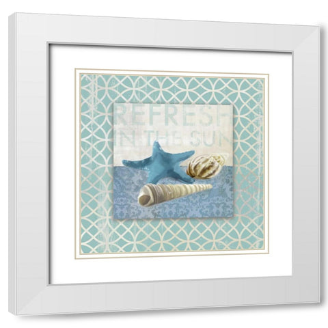 Shell Geo II - Mini White Modern Wood Framed Art Print with Double Matting by Fontaine, Drako