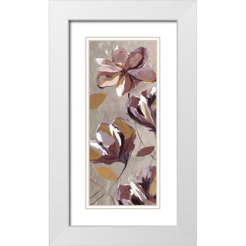 Rising Magnolias II - Mini White Modern Wood Framed Art Print with Double Matting by Fontaine, Drako