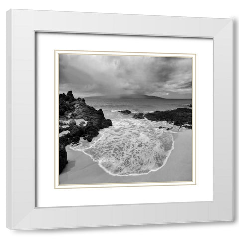 Beach Oasis White Modern Wood Framed Art Print with Double Matting by Frates, Dennis