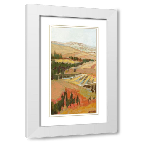 Tuscany Landscape I White Modern Wood Framed Art Print with Double Matting by Gardner, Jennifer