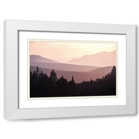 Sunset in the New Mexico Mountains White Modern Wood Framed Art Print with Double Matting by Nature Magick