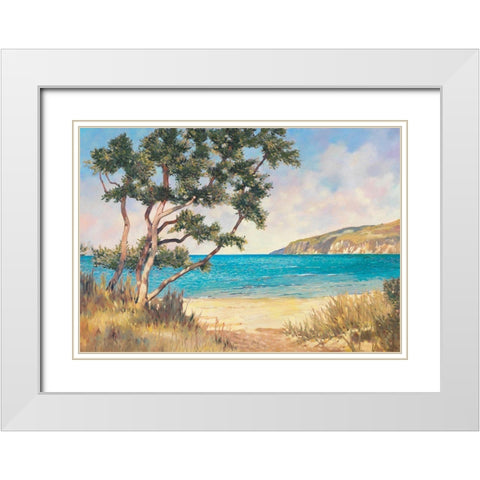 On the Beach I White Modern Wood Framed Art Print with Double Matting by Reynolds, Graham