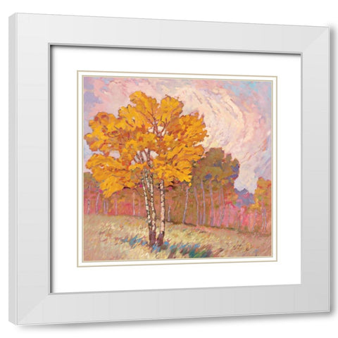 Tree Line I White Modern Wood Framed Art Print with Double Matting by Reynolds, Graham