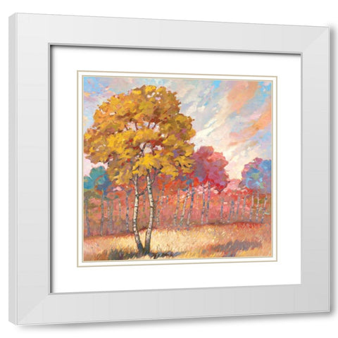 Tree Line II White Modern Wood Framed Art Print with Double Matting by Reynolds, Graham