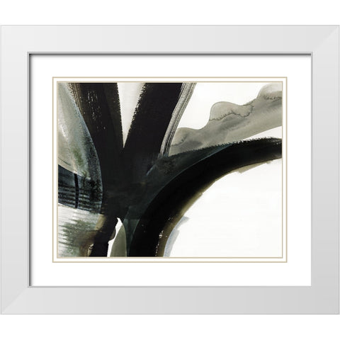 Midnight Abstract III White Modern Wood Framed Art Print with Double Matting by Guna Bianka