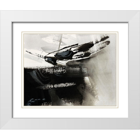 Midnight Abstract IV White Modern Wood Framed Art Print with Double Matting by Guna Bianka