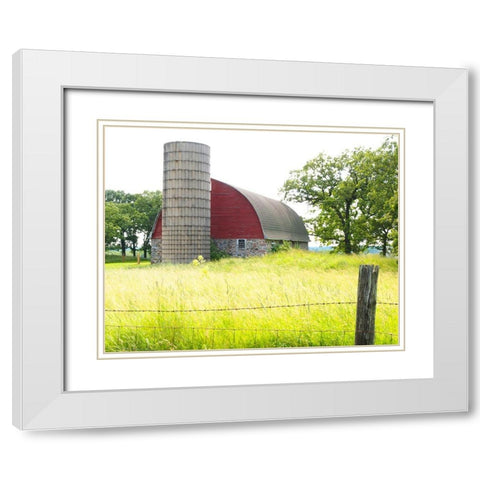 Red Silo  White Modern Wood Framed Art Print with Double Matting by Wilson, Gerry