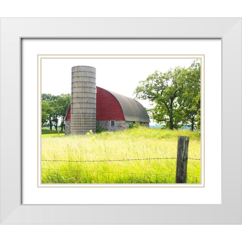 Red Silo  White Modern Wood Framed Art Print with Double Matting by Wilson, Gerry