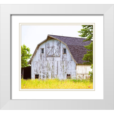 Barn Home  White Modern Wood Framed Art Print with Double Matting by Wilson, Gerry
