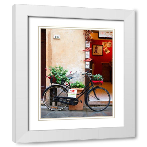 Bicyclette White Modern Wood Framed Art Print with Double Matting by Wilson, Gerry