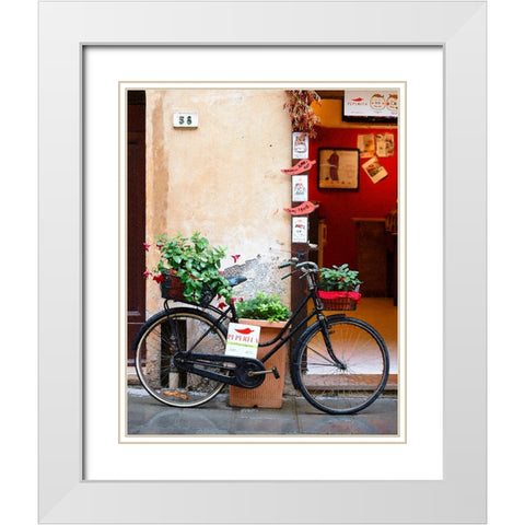 Bicyclette White Modern Wood Framed Art Print with Double Matting by Wilson, Gerry