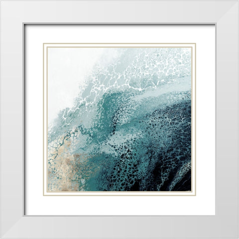 Aisa Teal VersionÂ  White Modern Wood Framed Art Print with Double Matting by Broughton, Shaylen