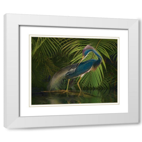 Greenish Blue White Modern Wood Framed Art Print with Double Matting by Hunziker, Steve