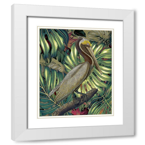 Jungled Pelican White Modern Wood Framed Art Print with Double Matting by Hunziker, Steve