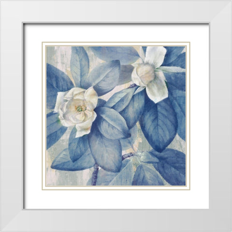 Heavenly Blue I  White Modern Wood Framed Art Print with Double Matting by Hunziker, Steve