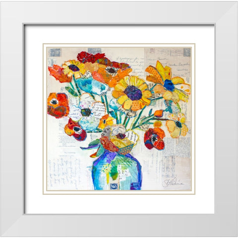 Blooming Happiness II White Modern Wood Framed Art Print with Double Matting by St Hilaire, Elizabeth