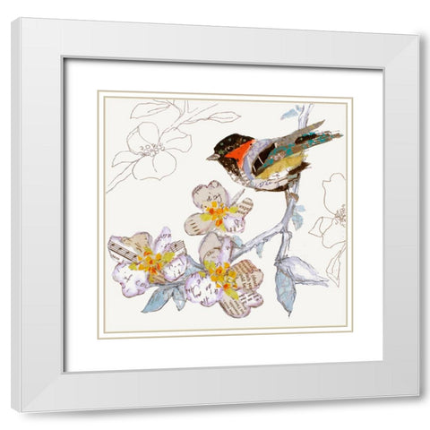 Black Cap Chickadee White Modern Wood Framed Art Print with Double Matting by St Hilaire, Elizabeth