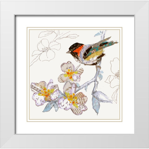 Black Cap Chickadee White Modern Wood Framed Art Print with Double Matting by St Hilaire, Elizabeth
