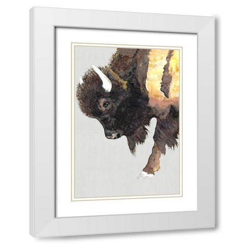 Buffalo Bill  White Modern Wood Framed Art Print with Double Matting by Hatfield, Jodi