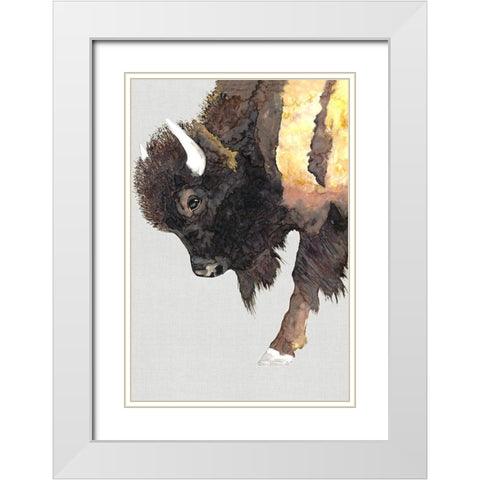 Buffalo Bill  White Modern Wood Framed Art Print with Double Matting by Hatfield, Jodi