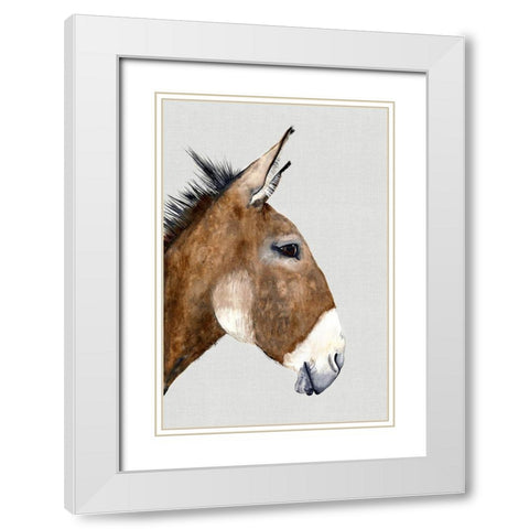 Brown DonkeyÂ  White Modern Wood Framed Art Print with Double Matting by Hatfield, Jodi