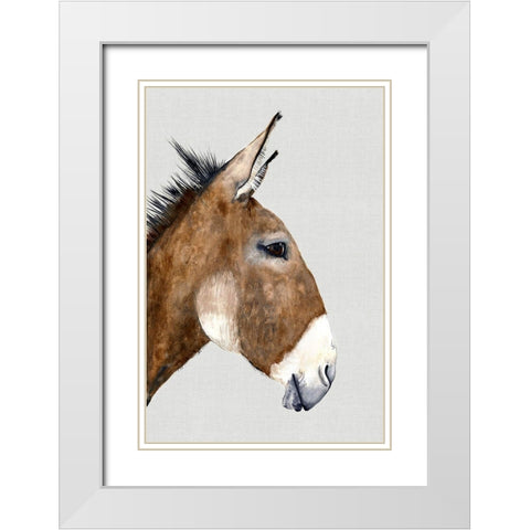 Brown DonkeyÂ  White Modern Wood Framed Art Print with Double Matting by Hatfield, Jodi