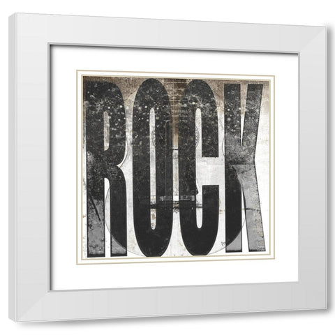 Rock White Modern Wood Framed Art Print with Double Matting by Smith, Karen