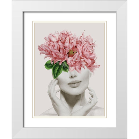 Flower Smile  White Modern Wood Framed Art Print with Double Matting by Smith, Karen