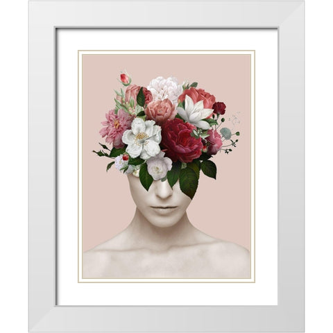 Flower Stare  White Modern Wood Framed Art Print with Double Matting by Smith, Karen