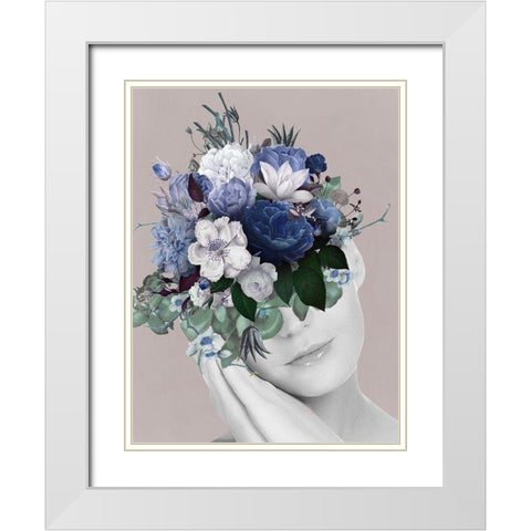 Flower Sleep  White Modern Wood Framed Art Print with Double Matting by Smith, Karen