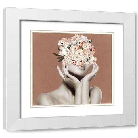 Flower PoseÂ  White Modern Wood Framed Art Print with Double Matting by Smith, Karen