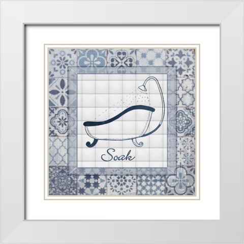 Wash up Brush up I White Modern Wood Framed Art Print with Double Matting by Smith, Karen
