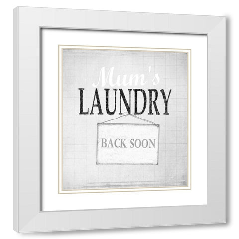 Mums Laundry White Modern Wood Framed Art Print with Double Matting by Smith, Karen