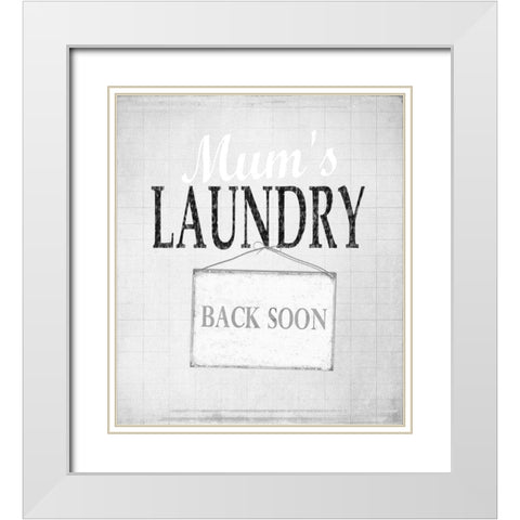 Mums Laundry White Modern Wood Framed Art Print with Double Matting by Smith, Karen