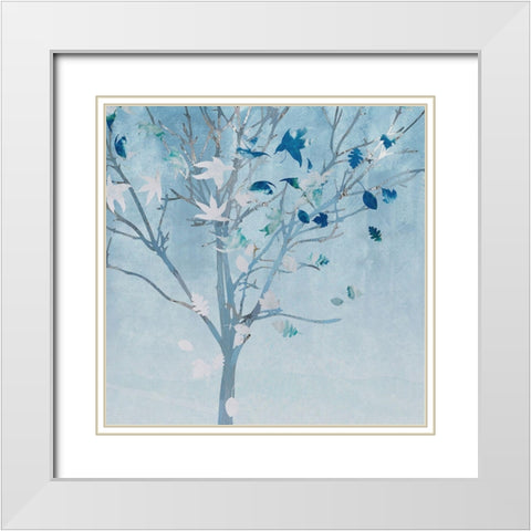 Tree Sprinkles I White Modern Wood Framed Art Print with Double Matting by Smith, Karen