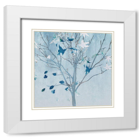 Tree Sprinkles II White Modern Wood Framed Art Print with Double Matting by Smith, Karen