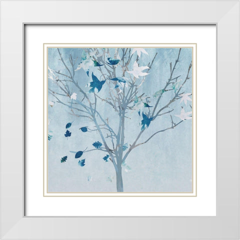 Tree Sprinkles II White Modern Wood Framed Art Print with Double Matting by Smith, Karen