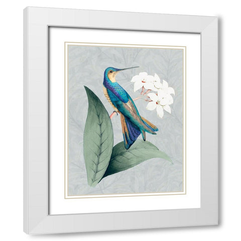 Bird and Bloom I White Modern Wood Framed Art Print with Double Matting by Smith, Karen