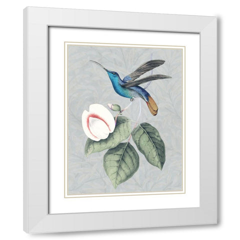 Bird and Bloom II White Modern Wood Framed Art Print with Double Matting by Smith, Karen