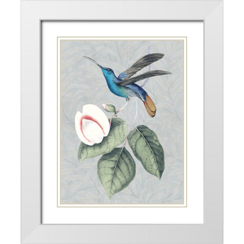 Bird and Bloom II White Modern Wood Framed Art Print with Double Matting by Smith, Karen