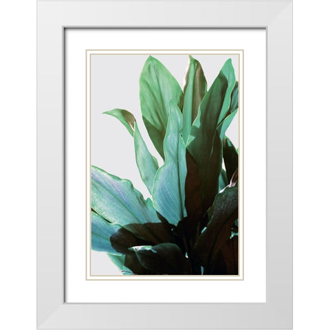Green Leaves I White Modern Wood Framed Art Print with Double Matting by Bainbridge, Hope