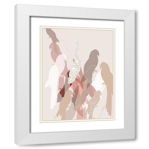 The Birds II  White Modern Wood Framed Art Print with Double Matting by Bainbridge, Hope
